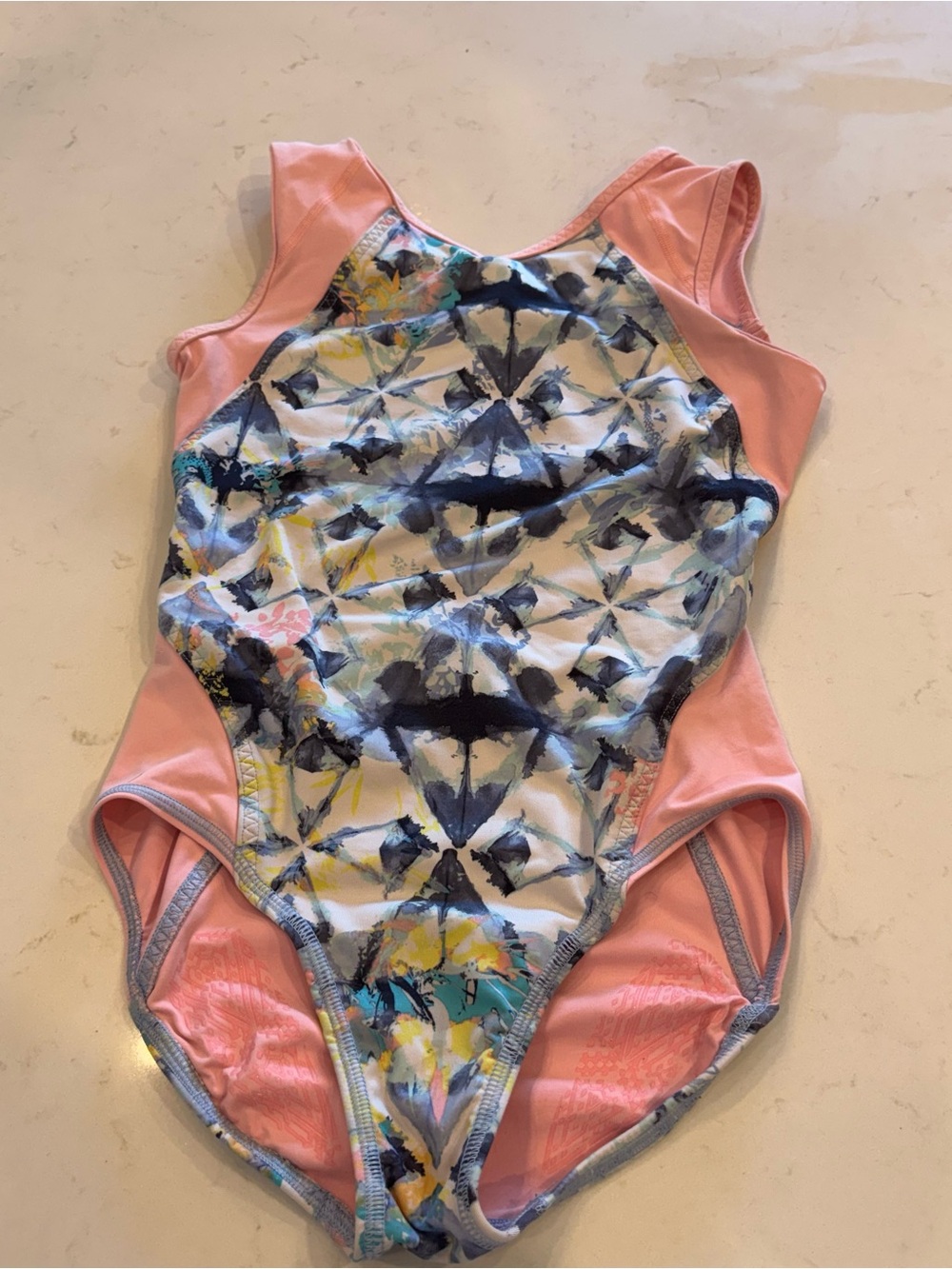 Ivivva Pink Multicolor Abstract Dance Leotard